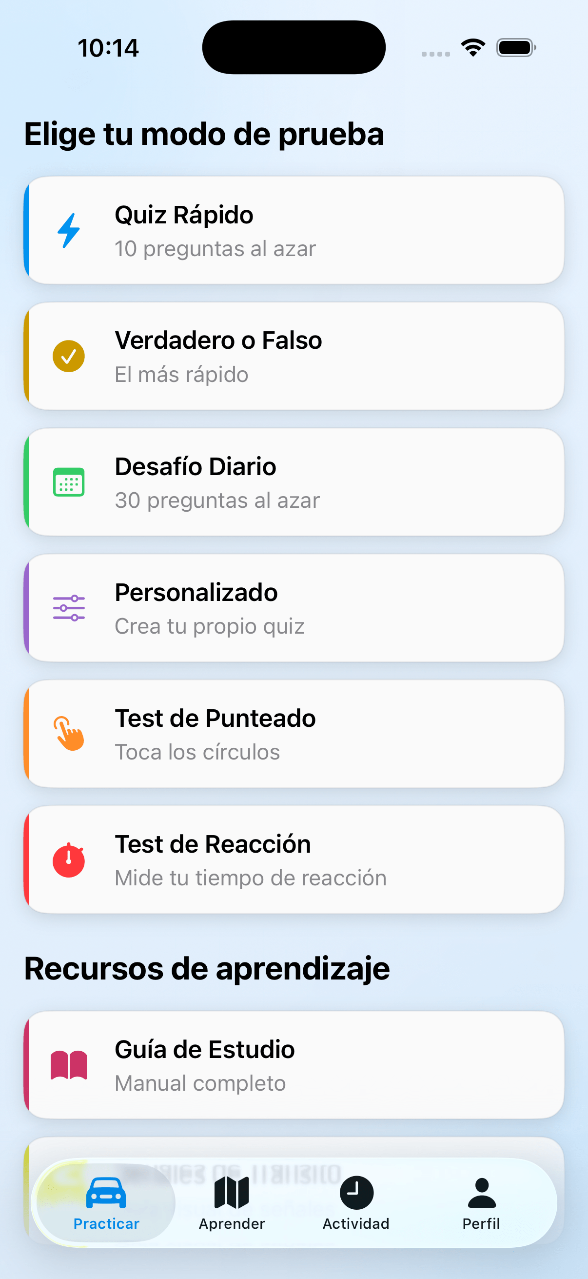 PractiCar App Screenshot